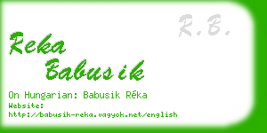 reka babusik business card